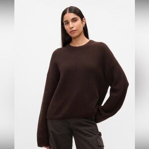 GAP CashSoft Shaker-Stitch Crewneck Sweater NWT Terra Brown